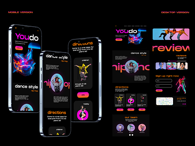 Лендинг для студии танцев "YouDo" branding design graphic design logo typography ui ux vector вебдизайн