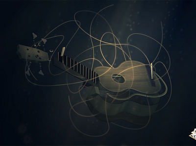 Broken Kamaka illustration kamaka music ocean tahiti ukulele underwater