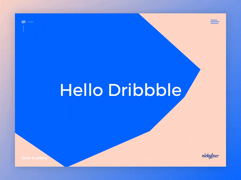 Hello Dribbble animation hello ui website