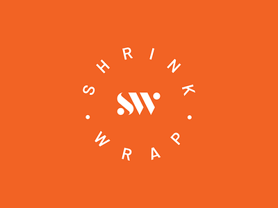 Shrink Wrap: Logo Design badge branding letspanda logo mark minimal minimalist s shrink sw symbol type typography w wrap