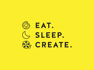 Symbol for Eat. Sleep. Create. branding create doughnut eat icon icons lets panda letspanda logo moon reel sleep