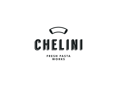 Chelini Logo Simplified c fast food italian letspanda logo macaroni mark pasta restaurant retro type