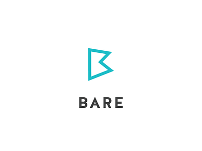 Logo: BARE b bare branding flag letspanda logo mark mountain play symbol video
