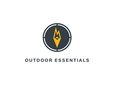 Outdoor Essentials: Logo arrow branding circle compass letspanda logo mark mountain o peak sport symbol