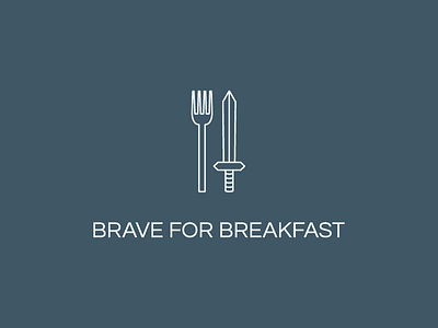 Brave for Breakfast: Logo branding brave braveforbreakfast fork letspanda linedrawing logo mark sword symbol