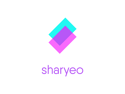 sharyeo: logo branding bright clean geometric letspanda lettermark logo minimal minimalist modern opacity s shape sharing