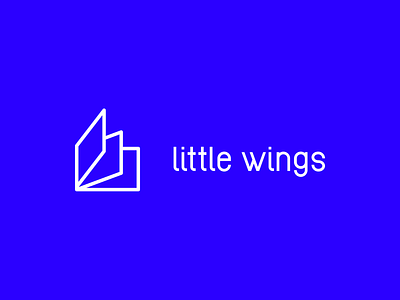Little Wings: Logo book books branding clean education educational flight fly letspanda logo mark minimal minimalist modern startup symbol type typography wings
