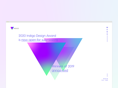 Indigo Web branding clean gradient layout letspanda minimalist modern triangle type typography ui ux web web desgin webdesign website