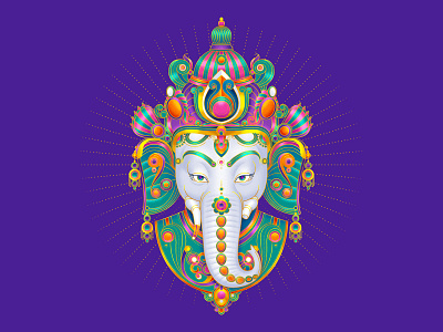 Ganesha adobe illustrator adobe photoshop design festival graphic design illustration indian indian god linear prints vector