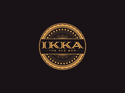 IKKA the Ace Bar bar black branding design emblem gold graphic design logo logodesign logounit spades vector