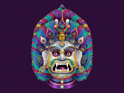 The Mask of Bhairab culture design graphic design illustration mask nepal prints souvenir travel vector