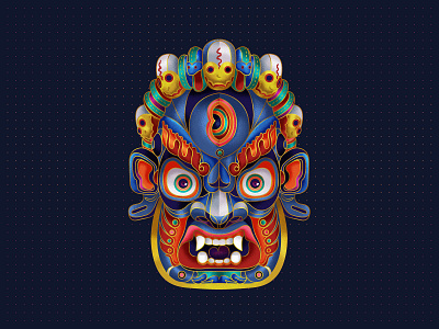 The Mask of Bhairab: 02 culture design graphic design illustration nepal prints sovenier travel vector