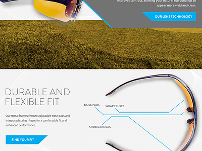 Sports eyewear site ecommerce golf sunglasses ui web website