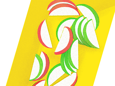 Apples, for 21 Days of Good Health apple apple slices branding colorful design digital art food illustration fruit illustration good health illustration
