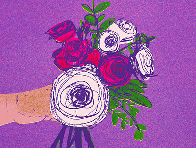 Nosegay, for 21 Days of Fresh Flowers colorful digital art floral illustration flowers illustration illustration nosegay illustration