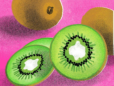 Kiwi, for 21 Days of Good Health branding colorful digital art fruit illustration illustration kiwi kiwi illustration