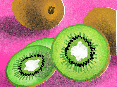 Kiwi, for 21 Days of Good Health branding colorful digital art fruit illustration illustration kiwi kiwi illustration