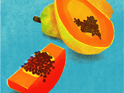 Papaya, for 21 Days of Good Health 21 days of good health branding colorful digital art fruit illustration illustration papaya papaya illustration