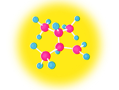 molecule branding colorful digital art graphic illustration logo molecule science illustration