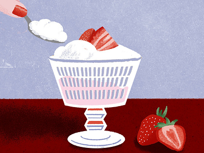Still Here Still Life colorful dessert digital art food illustration illustration still life strawberries