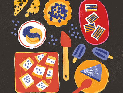 Blueberry Sweets blueberry foods illustration colorful dessert illustration digital art food illustration illustration