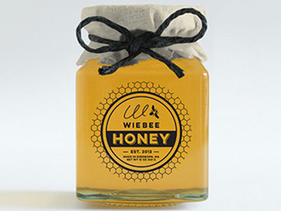 Wiebee Honey logo and label design