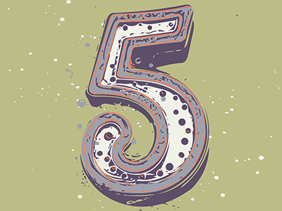 36 Days of Type Number 5 36 days of type design five illustration number 5 vector