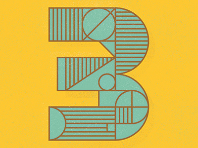 36 Days of Type Number 3 36 days of type design illustration number 3 three vector