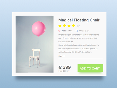 Daily UI #3: Product Card card cta daily ecommerce floating furniture glow layers lightbox product ui widget
