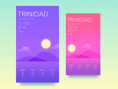 Weather app concept app card conditions forecast gradient illustration light location monitor weather widget