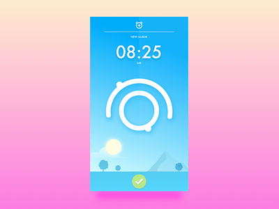 Alarm clock app alarm app card clock daily gradient sun ui wake watch weather widget