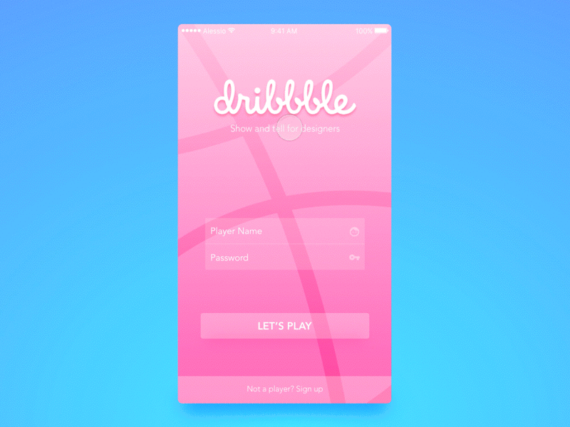 Dribbble App: Animated concept animation app card concept dribbble gif gradient interaction principle ux widget