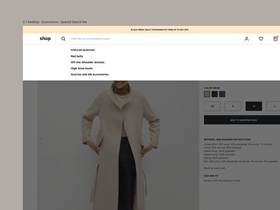 Ecommerce Site with Active Search Bar
