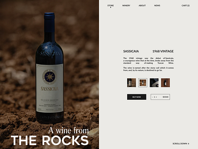 A wine form the rocks concept design product product page store ui uiux ux vintage web web design wine winery