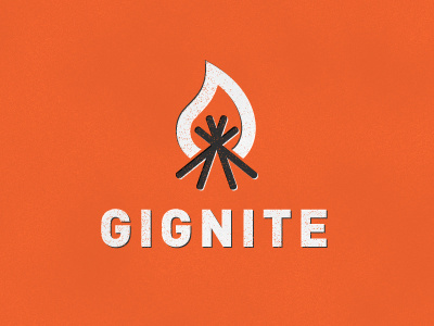 Gignite branding fire logo music red