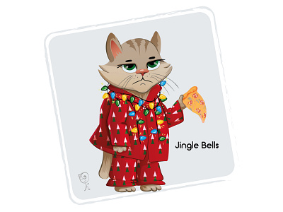 Jingle Bells / Cat 2d brand character cat character character design christmas digital art illustration postcard xmas