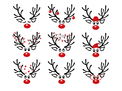 Christmas Deer 2d christmas deer design digital art illustration stickers vector art