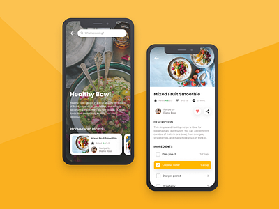 Cooking Inspiration - Mobile App Exploration recipe ui ui ux design ui design ui ux design