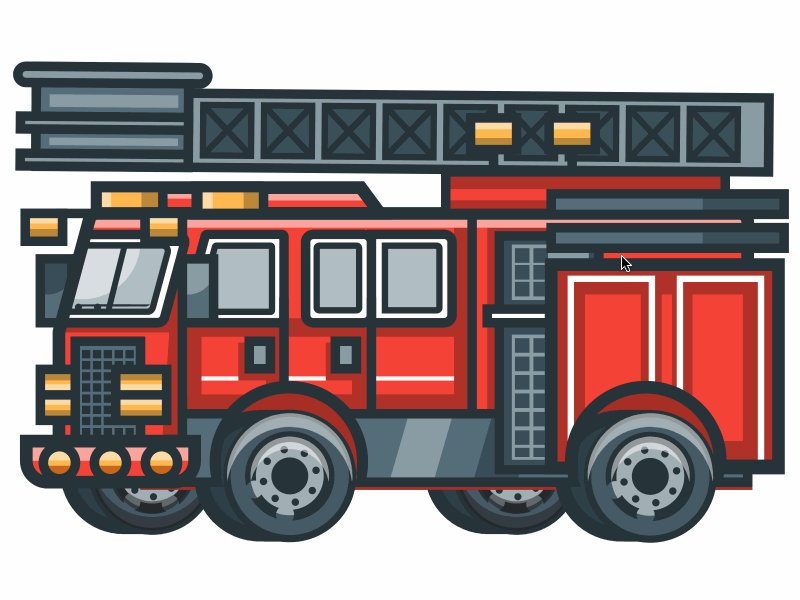 Fire Truck animation css design fire truck graphic illustration icon iconography illustration transportation vector vector illustration