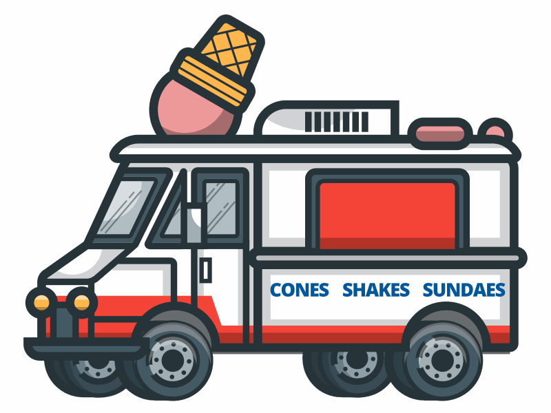 Ice Cream Car animation car css design ice cream icon iconography illustration transportation vector vector illustration