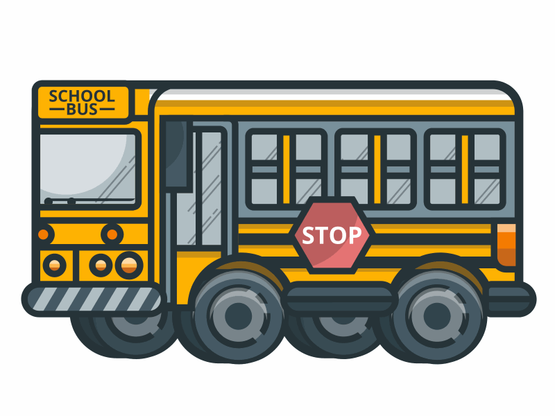 School Bus animation css design graphic illustration icon iconography illustration school bus transportation vector vector illustration