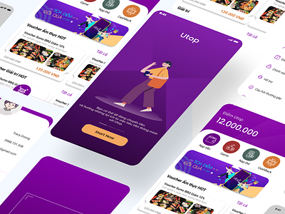 Utop Wallet App Redesign app design branding cungbu design goong graphics design illustration typography ui utilities utop ux wallet ui