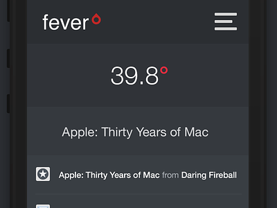 Fever Redesign - Mobile View browser dark fever iphone mobile redesign responsive rss web