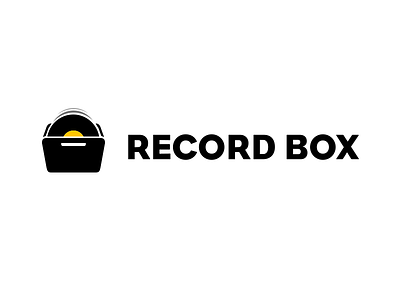 Record Box box highlight logo monochrome record yellow