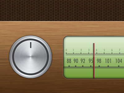 Frequencies - Main View/Dashboard chrome cloth dashboard dial display frequencies grill main radio view wood