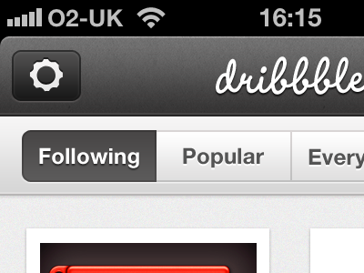 Dribbbble App black dribbble iphone mockup retina settings