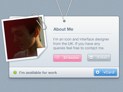 vCard about avatar button curl download dribbble email paperclip picture vcard