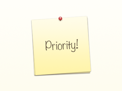 Priority it note pin post priority yellow