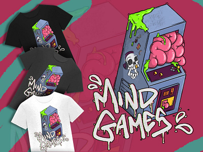 Mind Games - Tshirt Design Idea art branding clothing design draw fun gamer games gaming graphic graphic design idea illustration mind procreate skeleton sketch skull tshirt tshirt design