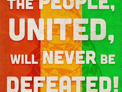 The People, United, will never be defeated bob marley cuban defeated dont tread on me freedom people propaganda socialism the united
